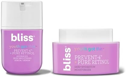 Bliss Anti-Aging Face Serum & Eye Cream Duo Skincare Set - Soothing Formula