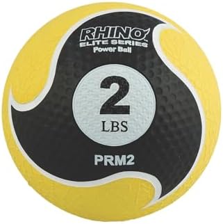 Champion Sports Rhino Elite Medicine Ball, Yellow Handle, 8-Feet (2 lb.)