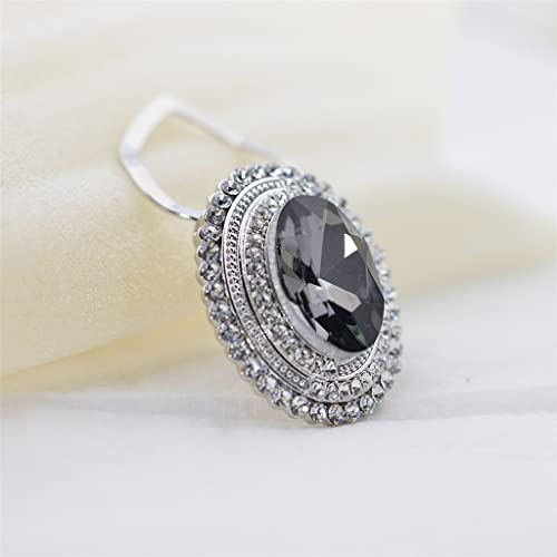 Brooch Original Design Brooch Big Gray Oval Glass Silk Scarf Clip Buckle Accessories Bow Tie #TOP2