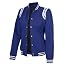 Womens Detailing Varsity Jacket - Royal Blue