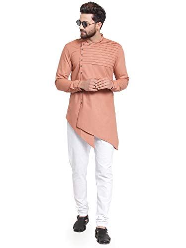Image of RG DESIGNERS Full Sleeve Cross Stitch Kurta with Churidar for Men
