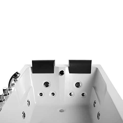 Empava Acrylic Whirlpool Bathtub Hydro-Massage Soaking Spa Chromatherapy Jets Tub Model 2022 , White #TOP6