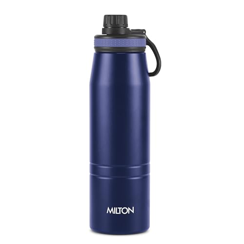 Image of Milton Sparkle 900 Thermosteel Water Bottle with Easy Sip Cap and Handle, 920 ml, Vacuum Insulated Stainless Steel, Hot and Cold, On The Go Bottle for Office College, Blue