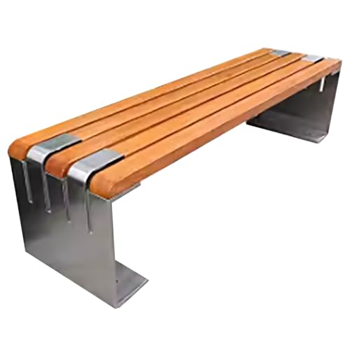 ZPRYZHD Banco Jardin Exterior, Banco Sin Respaldo para Porche, con Estructura de Acero Inoxidable, Ideal para Jardín, Parque(Small)