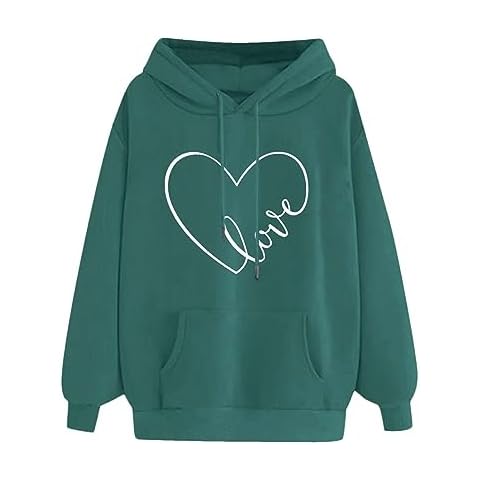 Womens Oversized Heart Pattern Hoodies Cover