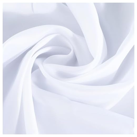 CABODYALS Tissu en Soie Blanc 150cm Satin de Polyester Doux au Mètre Vintage Respirant Couleur Unie Large et Soyeux pour la Couture la Fabrication les Festivals les Mariages la Décoration Intérieure l