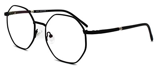 Sechseckige flache linse brille vintage retro individuellem design männer frauen metall brille schwarz brille Cover
