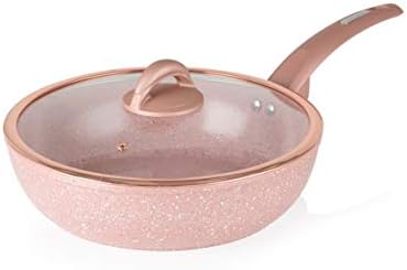 Tower Cerastone T81202RS Forged Multi-Pan with Non-Stick Coating and Soft Touch Handles, 28 cm, Rose Pink
