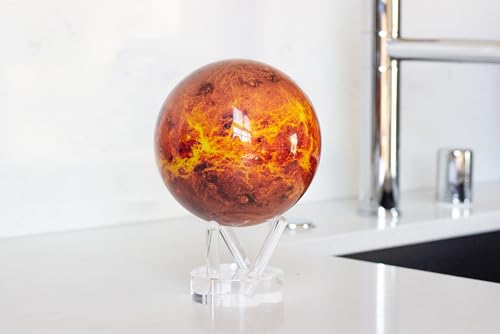 MOVA Globe Venus 4.5" with Base, Solar Powered Rotating Globe No Need of Battery or Chord, Unique Gift and Decoration