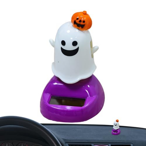 Decoraciones para salpicadero de coche, figuras solares de Halloween, calabaza fantasma oscilante, movimiento solar, material, tamaño pequeño, para vehículo, automóvil, hogar, escritorio, mesa