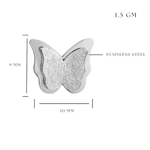 Image of Nilu's Collection Charming Dual Butterfly Classic Stud Earrings For Girls and Women | Anti-Tarnish | Anti- Allergy