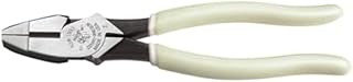 Klein Tools D20009NEGLW Side Cutter Linemans Pliers, Made in USA, Cut ACSR, Screws, Nails, Hard Wire, 9-Inch Hi-Viz Pliers
