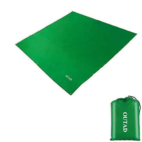 OUTAD Waterproof Camping Tarp Tent Footprint Mutifunctional Groundsheet Picnic and Beach Mat with Drawstring Carrying Bag