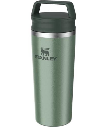 STANLEY Cafe To Go Travel Mug 16 oz | Leakproof Two-Part Drink Through Lid | Tumbler Cup for Coffee, Tea and Drinks | Insulated Stainless Steel Coffee Mug | BPA-Free | Hammertone Green