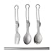 ZHENZQ Folding Metal Camping Cutlery Set Portable Outdoor Picnics Cutlery Tableware Travel Utensils Fork Spoon Chopsticks