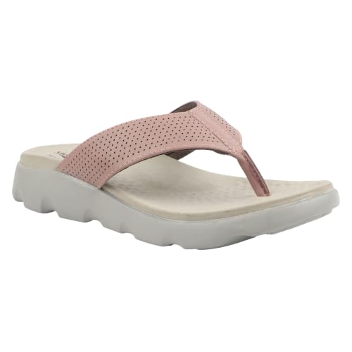 Image of Medifeet Broad Strap Cushioned Leather Slippers for Women