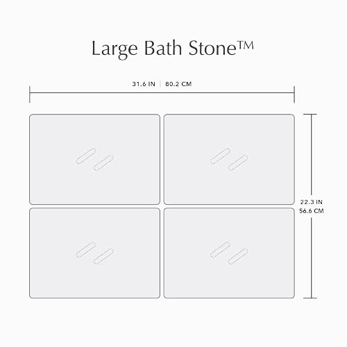 Dorai Home Large Bath Stone – Luxury Bathmat – Instantly Removes Water – Non-Slip Surface – Modern And Stylish Design – Customizable Blueprint – Slate #TOP7