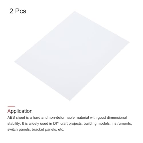 Image of MECCANIXITY White ABS Plastic Sheet 10 x 8 x 0.03 Inch for Building Model, DIY Crafts, Panel, Pack of 2 Pcs