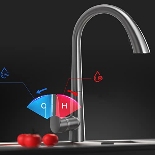 Robinet de cuisine à un trou avec mitigeur eau chaude et froide - 5