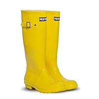 Festival Womens Neoprene Lined Rubber Tall Wellington Boots Wellies Boot (Yellow, UK Footwear Size System, Adult, Women, Numeric, Narrow, 5)