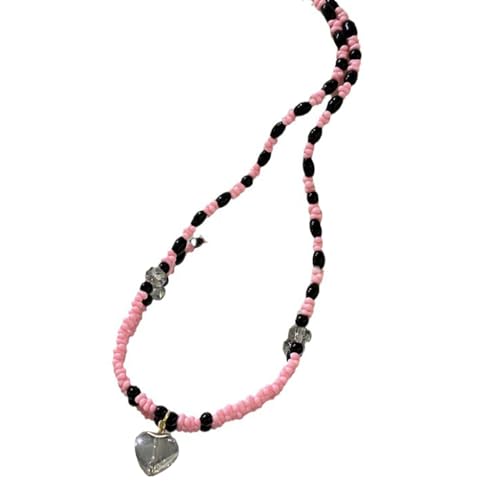 [ECVGHD] Heart Pendant Necklaces Beads Material Beads Choker Sweet Charm Necklace