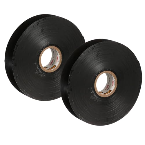 Image of 3M Scotch Linerless Electrical Splicing Tape 130C for Wires and Cables, 3 /4 in x 30 ft, Rubber Backing, Self Fusing, UV Resistance, Highly Conformable, Moisture Seal, Black, 1 Roll, 2-Pack