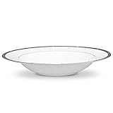 Noritake Rochelle Platinum 8-Inch Rim Soup Bowl,White