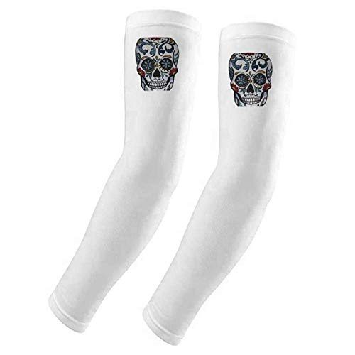 Funda para brazo gris con diseño calavera de México DIYthinker