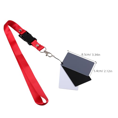 Tarjetas de balance de blancos acrílicas con correa de cuello para fotografía portátil 2