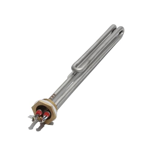 DAIKK Tube Chauffant à tête en cuivre, en Acier Inoxydable, 1 pouce/32mm/DN25, 110/220/380V, élément Chauffant électrique for chaudière à Eau 1/2/3/4/6kw cuicui (Size : 220V, Color : 6KW 320mm 201SU