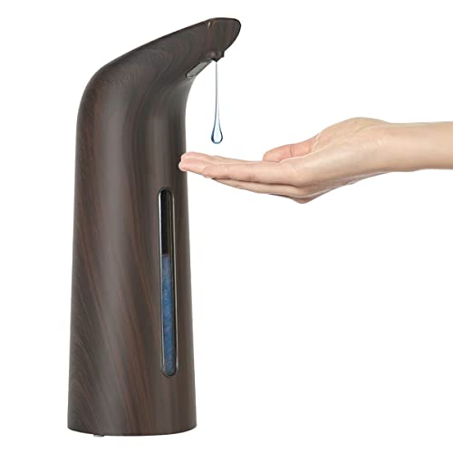 Automatic Soap Dispenser Touchless,400ml Touchless Liquid Soap Dispenser,Hands-Free Dish Soap Dispenser, IPX6 Waterproof Sensor, Auto Liquid Soap Dispenser for Bathroom Kitchen Hotel (Brown)