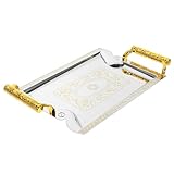 IWOWHERO Bandeja Metálica para Servir Snacks y Frutas Diseño Vintage Elegante Capacidad Grande para Postres y Dulces Ligera y Portátil para Uso Doméstico y Eventos