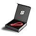 SERASAR Leather Car Key Ring with Stainless Steel Key-Ring - Additional Rings for Small Keys Ideal Cars, Motorcycles, Bicycles and House Gift-Box Men Women