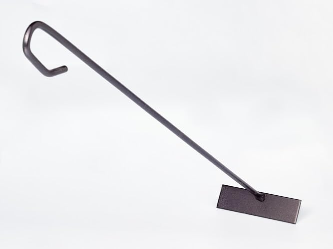 Raspador Rastrillo de Cenizas Chimenea Barbacoa Hierro Negro 65 Largo 12x3,5cm Escoba