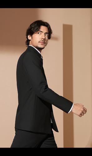 Men's Two Pieces Suit Formal Daily Stand Collar Jacket & Pants3