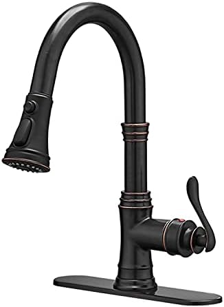 Homevacious Touchless & Touch Kitchen Faucet with Pull Down Sprayer Single Level Stainless Kitchen Sink Faucet Oil Rubbed Bronze Swan 360 Degree ...