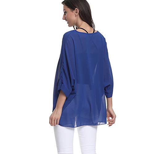 Image of Ckikiou Plus Size Batwing Flowy Semi Sheer Chiffon Blouse Tunic for Women Summer Floral Print Boho Beach Cover ups
