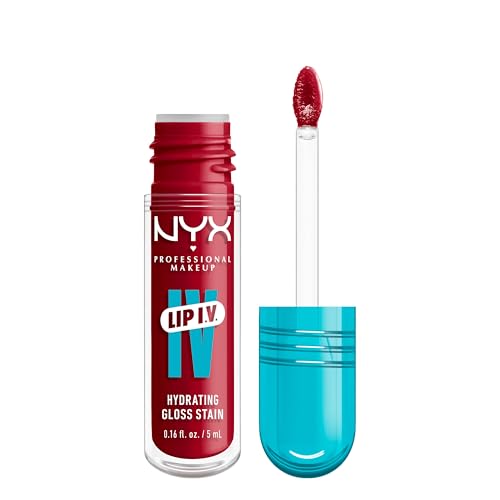 NYX Professional Makeup, Lip IV Hydrating Gloss Serum, 11 Red-y.Set.Wet!