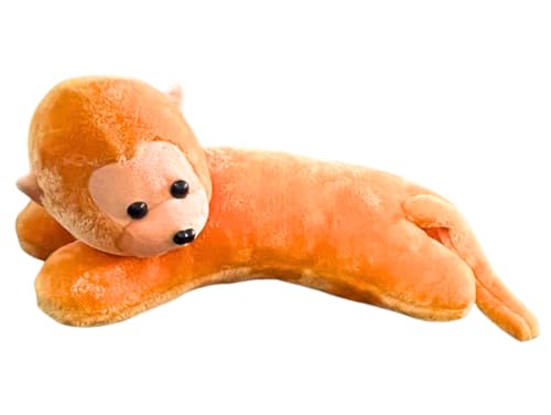 Image of Tickles Monkey Soft Stuffed Plush Animal Bolster Pillow Cushion for Kids Boys & Girls Birthday Gift (Size: 40 cm Color: Orange)