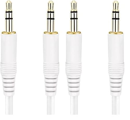 conecto câble audio, jack 3,5 mm vers jack 3,5 mm, blanc, 1 m (Lot de 2)