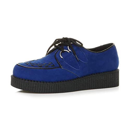 Ajvani Chaussures Semelles compensées Lacets Plateforme Gothiques Creepers Taille 11 45