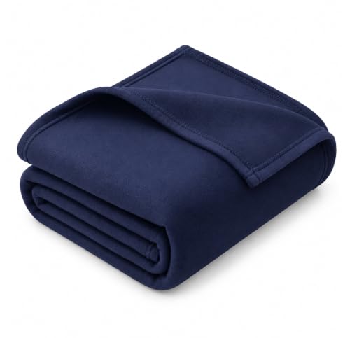 Image of HOMEKART 300 TC All Season Solid /Plain Lightweight Polar Fleece Single Bed Blanket (152 x 230 cm), Blue