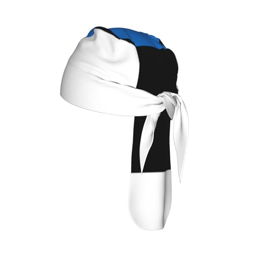 Drapeau de l'Estonie - Casquette de cyclisme respirante - En maille - Doublure de casque Durag - Évacuation de la transpiration - Pour le sport - Noir