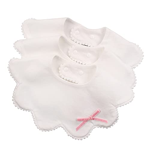 Image of JANGANNSA 3 PCS Flower Baby Bibs Infant Burp Clothes for Baby Girls Saliva Towel Cotton Infant Toddler Girls Bibs(3 PCS -B)