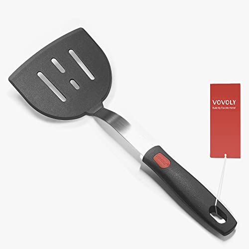Silicone Flexible Pancake Spatula Turner with Lengthed Handle, Vovoly