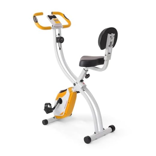 Ultrasport F-Bike 200B Bicicleta estática con sensores de Pulso de Mano, con Respaldo, Plegable, Unisex, Naranja