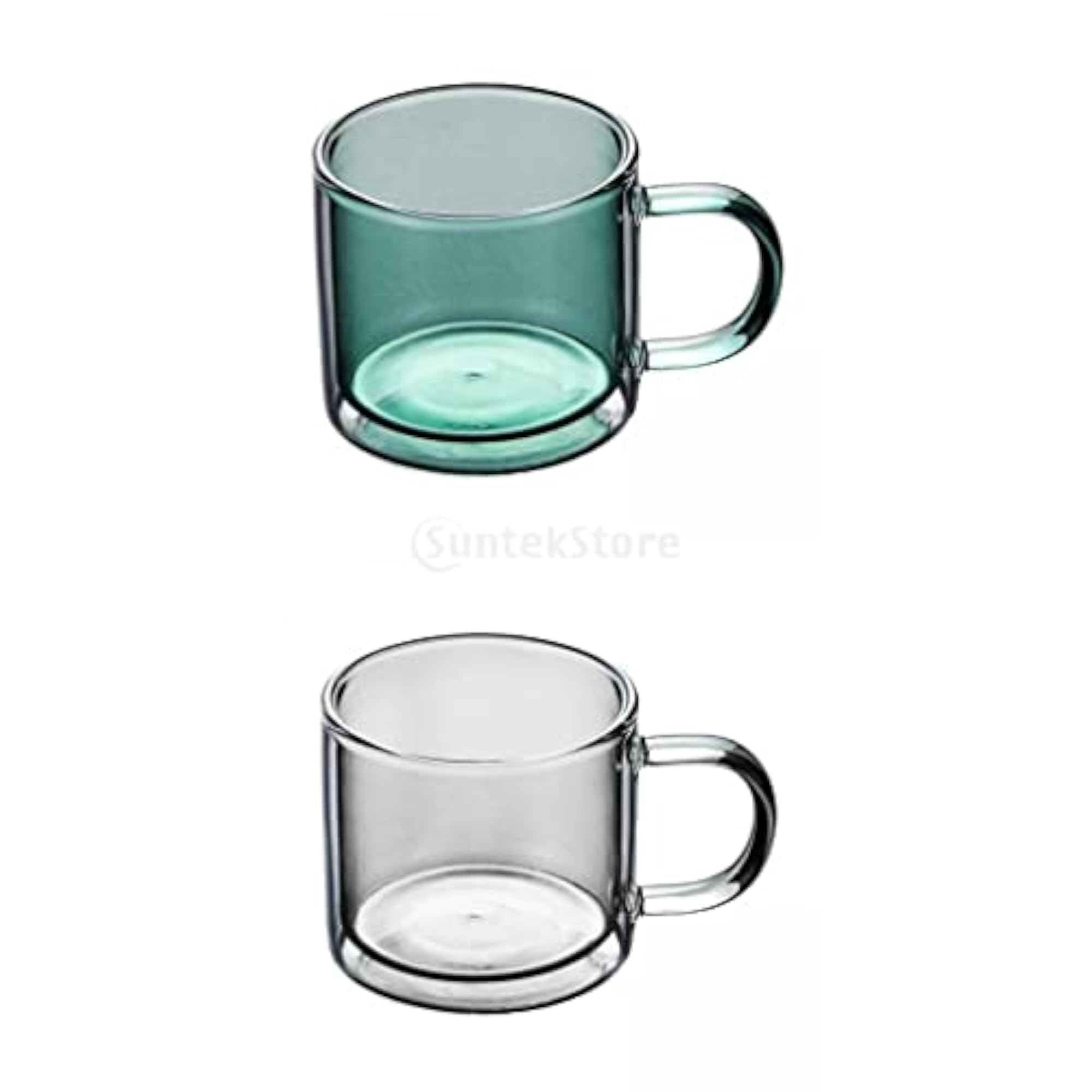 Double-Layer Glass Cup, Set of 2 for Cafe Use