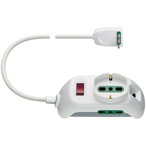 Vimar FP00517.C.B Presa multipla con interruttore automatico di protezione 10 A, 2 Biprese Sicury, 1 presa universale, cavo 1,5