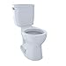 TOTO® EntradaTM Two-Piece Round 1.28 GPF Universal Height Toilet, Cotton White - CST243EF#01