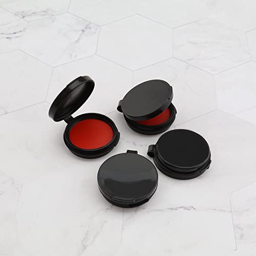Micro Traders 4X Thumbprint Ink Pads for Notary Supplies Identification Security ID Fingerprint Cards Law Enforcement Fingerprint Red Stamp Pad Quick-Drying Erasable with Clear Impressions